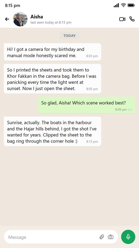 Someone printed the sheets and took them on a trip in the camera bag